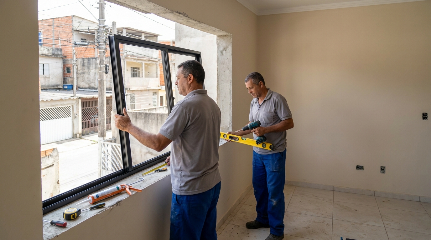 Esquadria de alumínio com vista para rua em Itajaí-SC